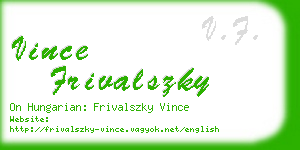 vince frivalszky business card